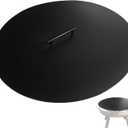 34" Fire Pit Cover Lid Round Outdoor Fireplace Cover Lid Heat Resistant Flat Fire Pit Burner Pan Cover for Round Patio Fire Pit Prevent Sparks, Snuff Campfire