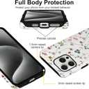 Floral Branch Case for iPhone 15 Pro Max Cute Flower Vine Pattern for iPhone 15 Pro Max Girly Trendy Slim Fit TPU Shockproof Protective Cover for Girls Women