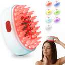 7-1 Red Light Hair Brush Comb | Vibrating Electric Red Light Scalp Massager + Oil Applicator for Fuller-Looking Hair Care | Scalp Massage for Head Spa | Portable, Cordless & Waterproof