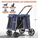 AOPEC Medium Dog Stroller, Dual Entry One-Touch Folding, Small and Medium Pet Stroller, 360° Rotating Front Wheels, 70 lbs Weight Capacity for Outdoor Travel and Elderly Dogs - Gray