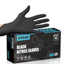 Nitrile Gloves HEAVY DUTY 7 Mil Disposable Gloves Black Nitrile Gloves Latex Free Cleaning Cooking Mechanic Gloves, Size: Medium, 100pcs