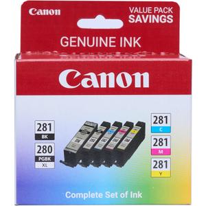Canon PGI-280XL/CLI-281 5 Color Pack Compatible to TR8520, TR7520, TS9120 Series,TS8120 Series, TS6120 Series