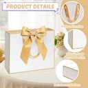 Patdefie 12 Pack White Gift Bags with Handle 12.5x10x4.3 inch Thank You Favor Welcome Bags Return Gifts for Wedding Mothers Graduation Baby Shower Birthday Thanksgiving (white and gold)
