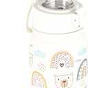 GOPPUS 12oz Kids Water Bottle  BPA-Free, Leak-Proof, Insulated Stainless Steel  Sweat-Proof, Reusable for School, Sports, and Outdoor Activities (White bear)