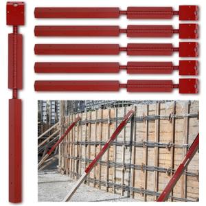 Blulu 6 Pcs Concrete Turnbuckle Form Aligner 35" - 38.5" Adjustable Length with 5" x 3" Bent Plate Adjustable Wall Brace Form Tube for Concrete Formwork Construction Engineering Tools