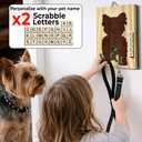 Yorkshire Terrier Dog Leash Holder Wall Mount with Scrabble Letters, Wooden Dog Wall Hook Organizer, Pet Collar & Harness Holder Entryway, Key Hook Leash Rack, Gift for Pet Lovers, Home Decor PF297-73