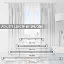 Thestoa Nickel Curtain Rods for Windows 48 to 84-92 Inch, Stainless Steel Long Curtain Rods for Bedroom, Living Room, Kitchen, Farmhouse, Outdoor