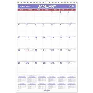 AT-A-GLANCE 2026 Wall Calendar, 15-1/2" x 22-3/4", Large (PM32826)