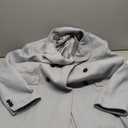 PASLTER Mens Trench Coat Mid Long Double Breasted Slim Fit Peacoat Notched Lapel Winter Business Overcoat (Large, White)