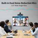 Full HD 1080P Webcam with Microphone, Noise-Canceling, Privacy Cover, Wide-Angle Lens, Auto Light Correction, Plug & Play USB Web Camera for Laptop, Desktop, PC, Mac, Zoom, Skype Pro Series