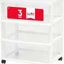 IRIS USA Plastic Drawer Storage Organizer Rolling Cart, with Wheels Casters, 3-Drawers, for Art Craft Supplies Bathroom Dorm Bedroom Laundry Room, Wide, White