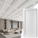 WOWSTAR 12-Pack 2x4ft Drop Ceiling Tiles, Waterproof Glue up Ceiling Panels, Modern Style 3D Wall Panels, White
