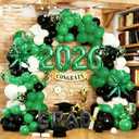 134PCS Green Graduation Balloon Garland Arch Kit with GRAD,2026 and Graduation Mylar Foil Balloons for High College Middle School Class of 2026 Graduation Decorations