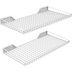 Ultrawall Wall Mounted Storage Shelf for Garage, 2 Pack Metal Shelf Rack, Heavy-Duty Wall Organizer Shelves Suitable for Shop, Shed, Garage 23.5inch x 12inch(White)