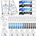 Maxcheck 25 Sets Graduation Party Favors the Best Is Yet to Come Acrylic Shot Glasses Bottle Opener Keychain Thank You Card Bulk Grad High School College for Guests Souvenir Gifts (Blue)