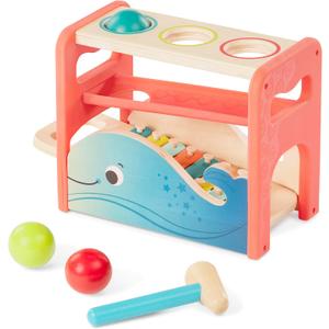 B. toys Xylo Pound Whale Musical Instrument Wooden Hammer & Balls Developmental Toy for Toddlers 1 Year +