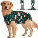 Kuoser Dog Surgery Suit, Dog Surgery Suit Male Neuter, Comfy Doggie Recovery Suit Doggie Onesie, Post-Op Onesie for Female & Male Dogs, Soft Protective Wear, Green XXL (XXL (Back:24.8-29.5'', Weight:70+ LB))