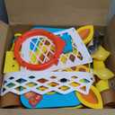 Move2Play, Giraffe Basketball Hoop & Soccer Goal Activity Center | 30+ Sounds & Songs + 5 Lights | 1 2 3 Year Old Birthday Gift for Boys and Girls | Toy for Baby & Toddlers (Yellow)