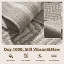 MontVoo-Outdoor Rug-Patio Rug 6x9 Polypropylene Indoor Outdoor Rugs Outdoor Carpet for Patio Deck Balcony Porch, Textured Weave, Durable for High Traffic, Fade-Resistant, Boho Farmhouse Silver Grey
