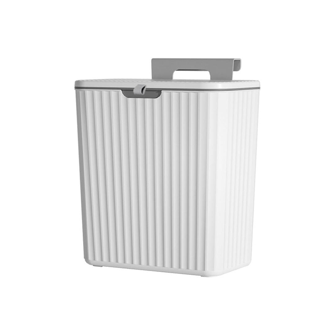 Multi-Purpose Trash can with lid Kitchen Cabinet Door Inside  Trash can lid for Kitchen, Bedroom, Bathroom (White)