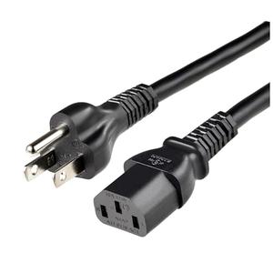 Amazon Basics PC Power Cord, 10 feet, AC Power Cord for Monitor, Computer, TV, 3 Prong, 18 AWG, 125 Volts, Black