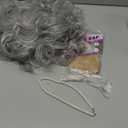 Huskein Old Lady Costume for Girls, 100 Days of School Costume for Kids, Old Lady Wig Glasses Wig Cap Necklace Bracelet Accessories (Blackwhite-Pink Hair Rollers)