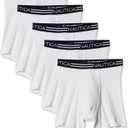 Nautica Men's Classic Cotton Boxer Brief Multipack (White- 5 Pack) Small