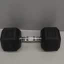 Fitvids Rubber Encased Hex Dumbbell Hand Weights with Anti-Slip Cast Iron Grip for Exercise & Fitness, 30LBS Pair