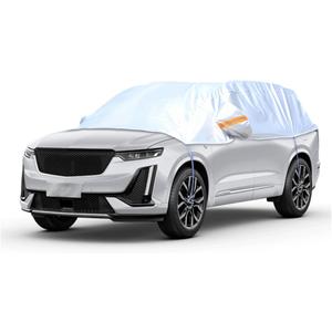 Half Car Cover for SUV, Waterproof & Dustproof & Snowproof Automotive Windshield Covers, All-Weather Auto Sun Protection with Reflective Straps, 161.4" Vehicle Sunroof Cover (SUV)