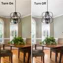Black Chandelier 4 Light Industrial Dining Room Light Fixture 18'' Modern Farmhouse Contemporary Chandelier Hanging Pendant Light Fixture Entryway Chandelier for Foyer,Kitchen,Living Room,Bedroom