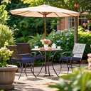 Patio Chair Cushions Waterproof Outdoor Seat Cushions for Patio Furniture 3-Year Color Fastness Garden Sofa Couch Adjustable Straps 2Pcs (Navy Blue, 19 x 19 x 3 in)