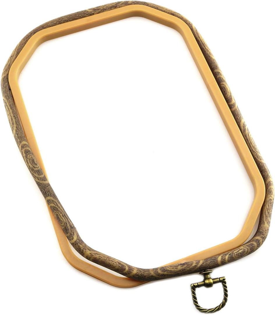 Longdex Embroidery Hoop 18x26cm Octangle Bulk Imitated Wood Cross Stitch Hoop Embroidery Sets (Octangle 7.1x10.2 Inch)