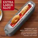 Elite Gourmet ECT2517G SLIMTOAST 2-Slice Long Slot Toaster, Cool-Touch Body, 6 Browning Shades, Extra-Wide 1.5" Slot for Artisan Bread, Bagels, Waffles & English Muffins, Grey