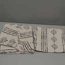 Jinchan Boho Kitchen Curtains Linen Cafe Tier Curtains 36 Inch Bohemian Geometric Striped Mudcloth Small Window Drapes for Living Room Bathroom Cabinet Light Filtering Back Tab 2 Panels Black on Flax