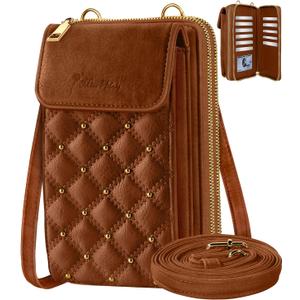 Miss Adola Crossbody Phone Purse for Women - Cute Small Bags Cellphone Wallet RFID Blocking with Strap Zipper and Card Slots (Yellow)