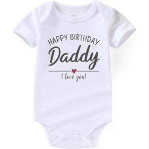 Happy Birthday Daddy Love You Newborn Baby Boy Outfit Infant Funny Baby Girl Clothes (0-3 Months)