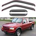 in-Channel Window Visors Rain Guards Shield for 1993-1998 Ford Ranger SuperCab, Window Vent Wind Deflectors Visors Shades for 93-98 Ranger Extended Cab