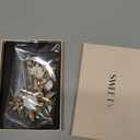 SWEETV 2Pcs Bridal Hair Accessories,Gold Wedding Hair Pins Pieces With White Flowers for Brides