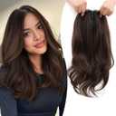 Fine Plus 18 Inch Hair Topper for Women with Thinning Hair, Synthetic Clip-in Hair Topper with Natural Body Wavy Texture Covers Gray Roots and Adds Volume Perfect for Daily Wear Parties and Vacation