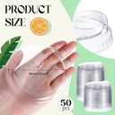 50 Pcs Clear Strawless Plastic Lids Fits for 12, 16, 20 and 24 oz Cups Disposable PET Sipper Cup Lids for Iced Coffee Milkshake Party Supplies (Transparent,98mm)