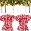 Jetec 300 Pcs Christmas Plastic Candy Cane Ornament 5.9 Inch Christmas Tree Hanging Decor Twisted Crutch for Xmas Gift Holiday Indoor Outdoor Crafts Party Favor (Red and White)
