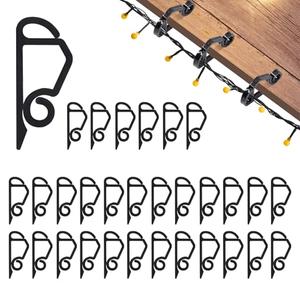 Geegoods Christmas Light Clip,Plastic Black Gutter Hooks Outdoor,Weatherproof Holiday Hanging Clips,Mini Light Hooks for Outside String Lights Christmas Decoration(120 pcs)
