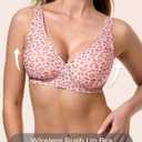 EUYZOU Womens Wireless Bras Comfortable Deep V Supportive No Underwire Bras T-Shirt Push Up Seamless Everyday Bra