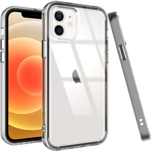 Puxicu Acrylic 2 in 1 for iPhone 12 CaseAnti-Yellowing, Military-Grade Protection, Drop Shockproof Slim Phone Cover for iPhone 12 Pro 6.1", Clear+Black