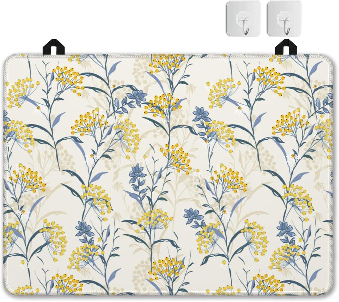 Stove Top Cover for Electric StoveChristmas Kitchen Decor Vintage Floral Plant Extra Thick Natural Rubber Glass Top Protector, Prevents Scratching, Expands Usable Space 28.5'' x 20.5''
