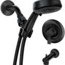 Moen Meena Matte Black Single Handle Modern Shower Faucet Set with Handshower and Tub Spout for Bathtub, Valve Included, 82618BL