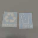 Trash and Recycle Stickers Set of 2 | Indoor Outdoor UV Stable & Weatherproof | Kitchen Pantry Office Organization | Garbage Bin and Waste Basket Label | 3x3 Inch Recycling and Trash Sticker