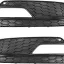 Fog Light Grill No.8T0807681K/8T0807682K 20.28"x6.10" Front Lower Bumper Fog Light Cover Inserts for Audi A5 2013-2017 ABS Black