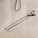 Neodrain 28 in Matte Black Linear Shower Drain- with 2-in-1 Flat & Tile Insert Cover, 304 Stainless Steel Rectangle Shower Floor Drain,Floor Shower Drain