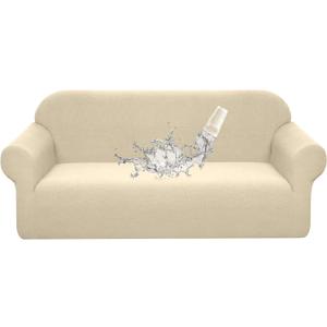 Granbest Premium Waterproof Sofa Cover High Stretch Couch Slipcover Super Soft Fabric Couch Cover (Beige, Medium)